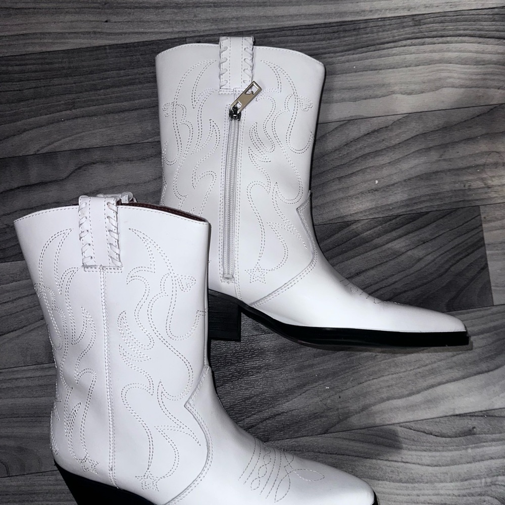 Franco Sarto White Heeled Boots